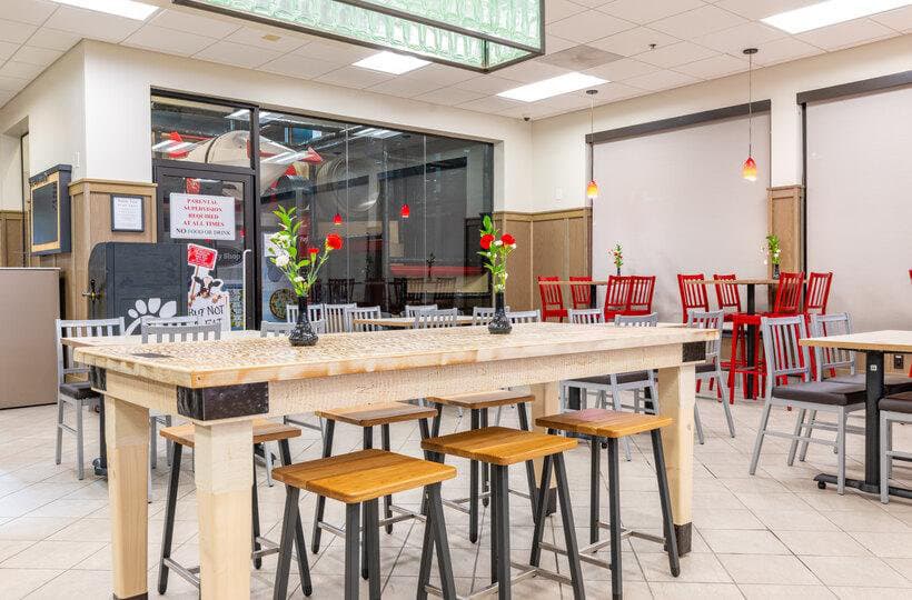 Finished restaurant dining room ready to drive revenue after renovation